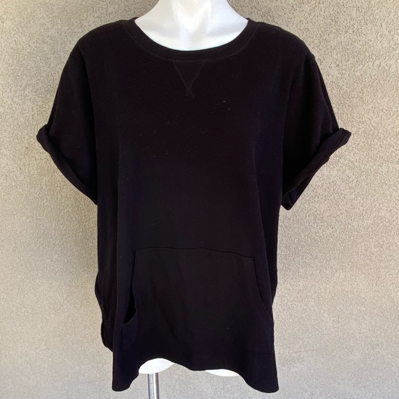 Plus Size Black Active Short Sleeves T Shirt - Picture 3 of 4